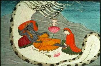 Vishnu and Lakshmi on Shesha Naga