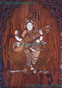 goddess saraswati holding veena